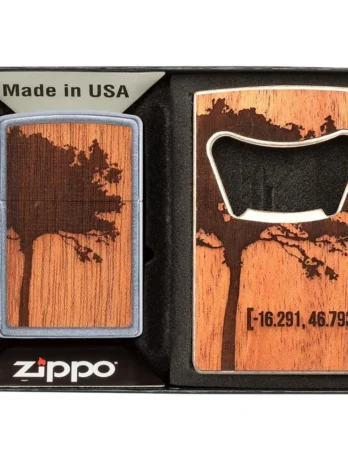 WOODCHUCK USA Lighter & Bottle Opener Gift Set